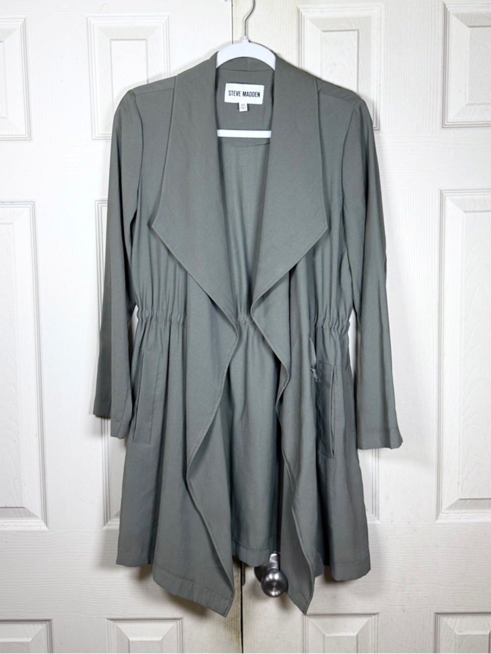 Steve Madden Drape Collar Open-Front Jacket